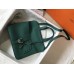 Hermes Halzan Bag In Malachite Clemence Leather