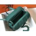 Hermes Halzan Bag In Malachite Clemence Leather