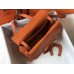Hermes Halzan Bag In Orange Clemence Leather
