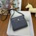 Hermes Herbag Zip 20 Bag in Canvas and Ardoise Hunter Calfskin