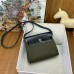 Hermes Herbag Zip 20 Bag in Green Canvas and Black Hunter Calfskin