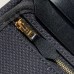 Hermes Herbag Zip 20 Bag in Black Canvas and Black Hunter Calfskin