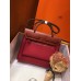 Hermes Herbag Zip 31cm Bag In Camel And Bordeaux