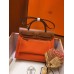 Hermes Herbag Zip 31cm Bag In Brown And Orange