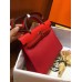 Hermes Herbag Zip 31cm Bag In Red Toile And Leather