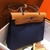 Hermes Herbag Zip 31cm Bag In Brown And Blue