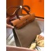Hermes Herbag Zip 31cm Bag In Brown And Taupe
