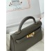 Hermes Etain Epsom Kelly Mini II 20cm Handmade Bag