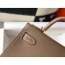 Hermes Etoupe Epsom Kelly Mini II 20cm Handmade Bag