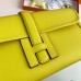 Hermes Jige Elan 29 Clutch Bag In Lime Swift Calfskin
