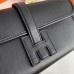 Hermes Jige Elan 29 Clutch Bag In Black Swift Calfskin