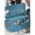 Hermes Jypsiere Mini Handmade Bag In Blue Jean Evercolor Calfskin
