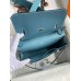 Hermes Jypsiere Mini Handmade Bag In Blue Jean Evercolor Calfskin