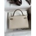 Hermes Kelly Mini II Sellier Bicolor Handmade Bag in Craie and Trench Epsom Calfskin