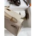 Hermes Kelly Mini II Sellier Bicolor Handmade Bag in Craie and Trench Epsom Calfskin