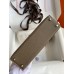 Hermes Kelly Mini II Sellier Bicolor Handmade Bag in Taupe and Craie Epsom Calfskin