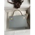 Hermes Kelly Mini II Sellier Bicolor Handmade Bag in Blue Lin and Craie Epsom Calfskin