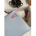 Hermes Kelly Mini II Sellier Bicolor Handmade Bag in Blue Brume and Mauve Sylvestre Epsom Calfskin
