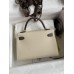 Hermes Kelly Mini II Sellier Bicolor Handmade Bag in Craie and Etain Epsom Calfskin