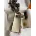 Hermes Kelly Mini II Sellier Bicolor Handmade Bag in Craie and Etain Epsom Calfskin