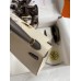 Hermes Kelly Mini II Sellier Bicolor Handmade Bag in Craie and Etain Epsom Calfskin