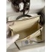 Hermes Kelly Mini II Sellier Bicolor Handmade Bag in Craie and Etain Epsom Calfskin