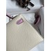 Hermes Kelly Mini II Sellier Bicolor Handmade Bag in Nata and Rose Sakura Chevre Mysore Leather