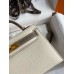 Hermes Kelly Mini II Sellier Bicolor Handmade Bag in Nata and Taupe Epsom Calfskin