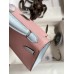 Hermes Kelly Mini II Sellier Bicolor Handmade Bag in Rose Sakura and Blue Brume Epsom Calfskin