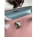 Hermes Kelly Mini II Sellier Bicolor Handmade Bag in Rose Sakura and Blue Brume Epsom Calfskin