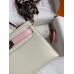 Hermes Kelly Mini II Sellier Bicolor Handmade Bag in Nata and Mauve Sylvestre Epsom Calfskin