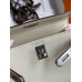 Hermes Kelly Mini II Sellier Bicolor Handmade Bag in Nata and Mauve Sylvestre Epsom Calfskin