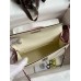 Hermes Kelly Mini II Sellier Bicolor Handmade Bag in Nata and Mauve Sylvestre Epsom Calfskin