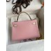 Hermes Kelly Mini II Sellier Bicolor Handmade Bag in Rose Sakura and Nata Chevre Mysore Leather