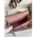 Hermes Kelly Mini II Sellier Bicolor Handmade Bag in Rose Sakura and Nata Chevre Mysore Leather