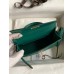 Hermes Kelly Mini II Sellier Handmade Bag In Vert Vertigo Ostrich Leather