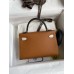 Hermes HSS Kelly Mini II Sellier Tri-color Bag in Gold/Craie/Black Epsom Calfskin