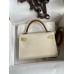 Hermes HSS Kelly Mini II Sellier Tri-color Bag in Nata/Craie/Black Epsom Calfskin