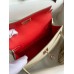 Hermes Kelly Mini II Sellier Verso Handmade Bag in Craie and Red Epsom Calfskin