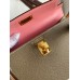 Hermes Kelly Mini II Verso Sellier Handmade Bag in Taupe Epsom Calfskin