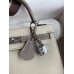 Hermes Kelly Sellier 25 Bicolor Bag in Craie and Gris Asphalt Epsom Calfskin
