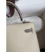 Hermes Kelly Sellier 25 Bicolor Bag in Craie and Gris Asphalt Epsom Calfskin