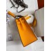 Hermes Kelly Sellier 25 Bicolor Bag in Craie and Yellow Epsom Calfskin