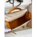 Hermes Kelly Sellier 25 Bicolor Bag in Craie and Yellow Epsom Calfskin