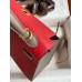 Hermes Kelly Sellier 25 Bicolor Bag in Red and Etain Epsom Calfskin