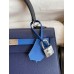 Hermes Kelly Sellier 25 Bicolor Bag in Blue Saphir and Blue France Epsom Calfskin