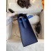 Hermes Kelly Sellier 25 Bicolor Bag in Blue Saphir and Blue France Epsom Calfskin