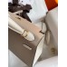 Hermes Kelly Sellier 25 Bicolor Bag in Trench and Craie Epsom Calfskin