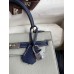 Hermes Kelly Sellier 25 Bicolor Bag in Pearl Grey and Blue Mysore Goatskin
