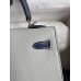 Hermes Kelly Sellier 25 Bicolor Bag in Pearl Grey and Blue Mysore Goatskin
